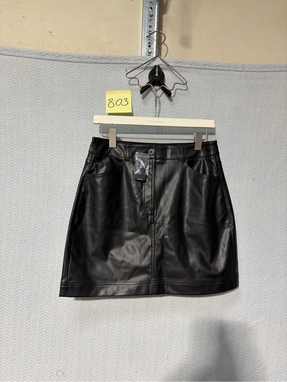 Express Black Faux Leather Mini Skirt 8 NWT